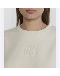 Классический свитшот прямого кроя, бежевый Hugo