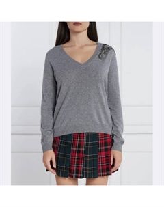 Облегающий свитер с добавлением кашемира, серый Liu jo