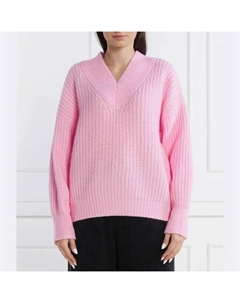 Свитер оверсайз из шерсти сезамии, розовый Hugo