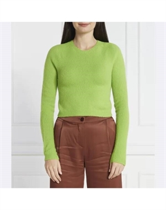 Укороченный свитер с добавлением шерсти, зеленый Max&co