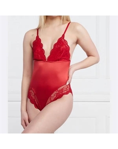 Боди приталенного кроя из атласа анук, красный Guess