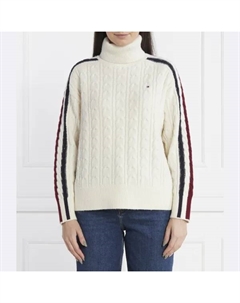 Водолазка стандартного кроя Global с добавлением шерсти, бежевый Tommy hilfiger