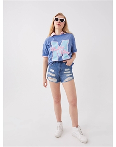 Женские джинсовые шорты стандартного кроя с рваными деталями, среднее индиго родео Lcw jeans