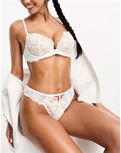 Белый бюстгальтер с глубоким вырезом из кружева и сетки Bridal Icon Ann summers