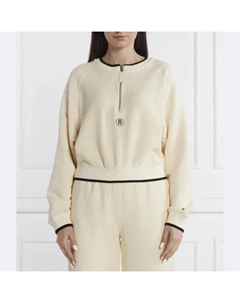 Укороченный фактурный свитшот, бежевый Tommy hilfiger