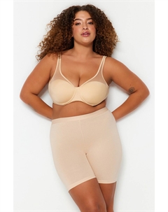 Леггинсы больших размеров - Бежевый - Высокая талия Trendyol