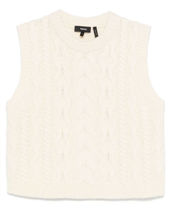 Жилет фактурной вязки, белый Theory