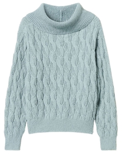 Свитер с косами, синий Twinset