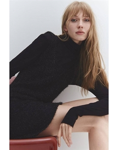 Блестящее мини платье, черный H&m