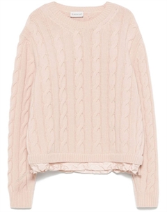 Свитер косичной вязки, розовый Moncler