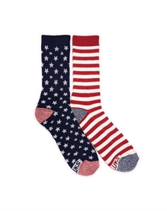 Патриотические носки Crew, 2 пары, цвет Retro Americana Muk luks