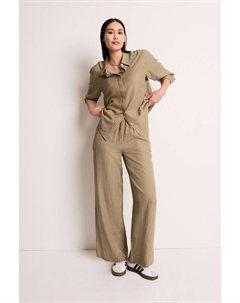 Широкие брюки с фактурной полоской, зеленый Next