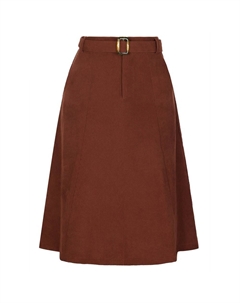 Женская вельветовая юбка миди с завышенной талией, эластичной спинкой и поясом, с карманами, коричневый Allegra k