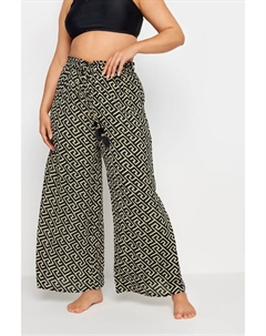 Брюки с кисточками и геометрическим принтом, черный Yours curve