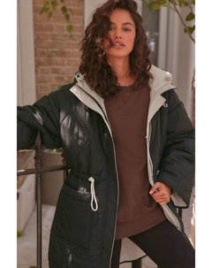 Двустороннее стеганое пальто, устойчивое к дождю, черный Next