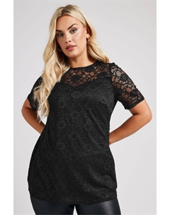 Топ с вырезом в форме сердца из лондонского кружева, черный Yours curve