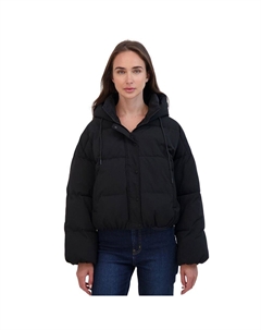 Женский пуховик оверсайз с капюшоном, черный Sebby