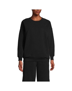 Женский свитшот с круглым вырезом современного кроя Lands End, черный Lands' end