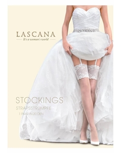 Чулки на подтяжках (1 пара), с широким носком, кремовый Lascana