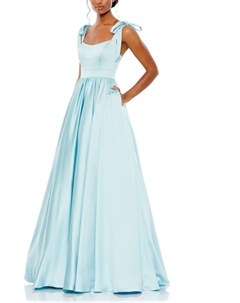 Женское атласное бальное платье вечернее платье, цвет Powder Blue Mac duggal