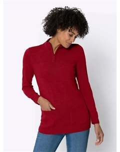 Свитер с воротником стойкой "Пуловер", красный Classic basics