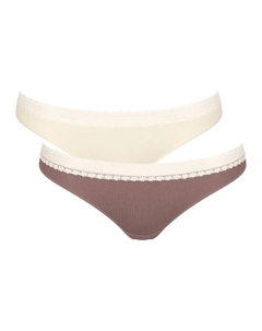 Трусы "GO Ribbed R Brazil C2P" (2 шт. в упаковке), ребристая структура, коричневый Sloggi