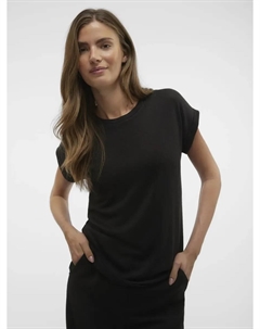 Свитер с короткими рукавами "VMBRIANNA SS O-NECK PULLOVER BOO REP", черный Vero moda