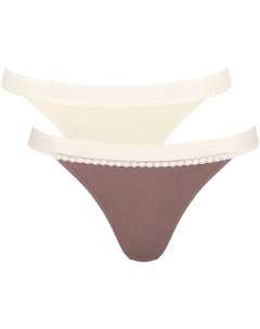 Трусы "GO Ribbed R Tanga C2P" (2 шт. в упаковке), ребристая структура, коричневый Sloggi