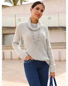 Вязаный свитер "Водолазка", серый Classic basics