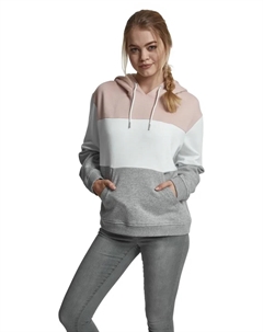 Свитер с круглым вырезом " Ladies Oversize 3-Tone Hoody", цвет Lightrose/White/Grey Urban classics