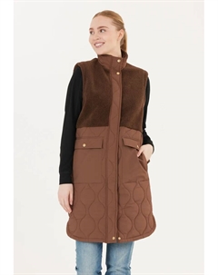 Стеганый жилет "Холли" с практичной защитой подбородка, коричневый Weather report