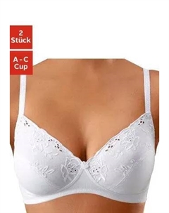 Мягкий бюстгальтер без косточек с красивой хлопковой вышивкой, белый Petite fleur