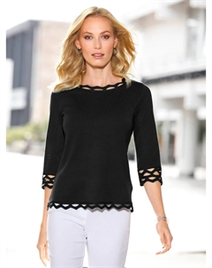 Свитер с рукавом 3/4 "Пуловер", черный Classic basics