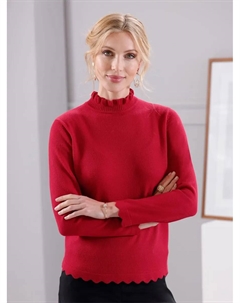 Свитер с воротником стойкой "Пуловер", красный Classic basics