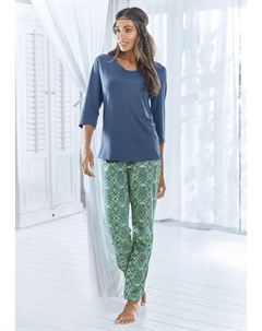 Пижама (2 шт.), в орнаментальный принт, с рукавами 3/4, зеленый S.oliver