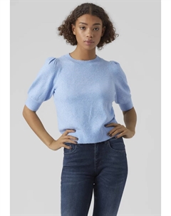 Свитер с короткими рукавами "VMDOFFY 2/4 O-NECK PULLOVER GA NOOS", синий Vero moda