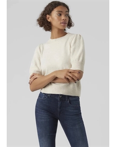 Свитер с короткими рукавами "VMDOFFY 2/4 O-NECK PULLOVER GA NOOS", цвет Birch Melange Vero moda