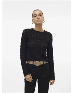 Вязаный свитер "VMNEWFABIENNE LS O-NECK PULLOVER NOOS", черный Vero moda