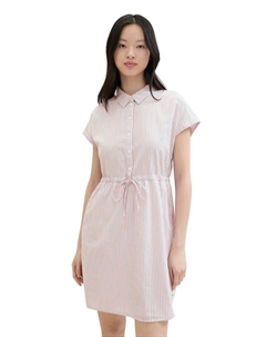 Джинсовое платье-рубашка  Denim, цвет Blue Red White Vertical Stripe Tom tailor