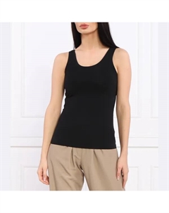 Облегающий хлопковый топ в клетку, черный Spanx