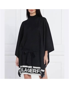 Пончо свободного кроя с добавлением шерсти, черный Karl lagerfeld