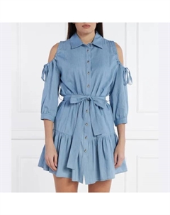 Джинсовое платье с поясом, синий Liu jo