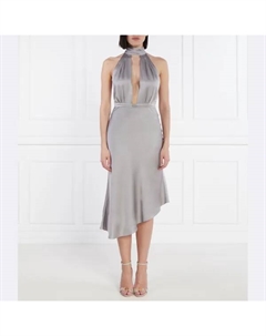 Атласное платье, серый Elisabetta franchi