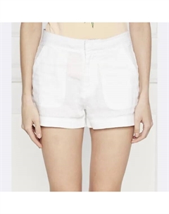 Льняные шорты стандартного кроя, белый Guess