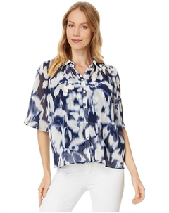 Рубашка Collard Short Slv Blouse W Shirt, цвет Classic Navy Vince camuto
