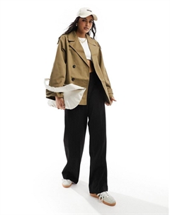 Короткий оливковый тренч DESIGN Asos