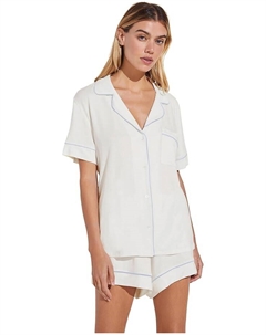 Пижама Gisele Relaxed Short PJ Set, цвет White/Ice Blue Eberjey