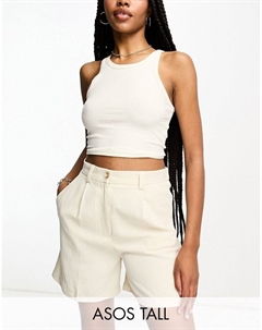 Шорты для папы из смесового льна DESIGN Tall Asos