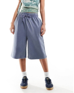 Длинные спортивные шорты с эффектом потертого цвета индиго DESIGN Asos