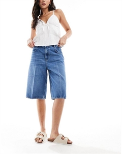 Голубые длинные джинсовые шорты-бермуды Mango